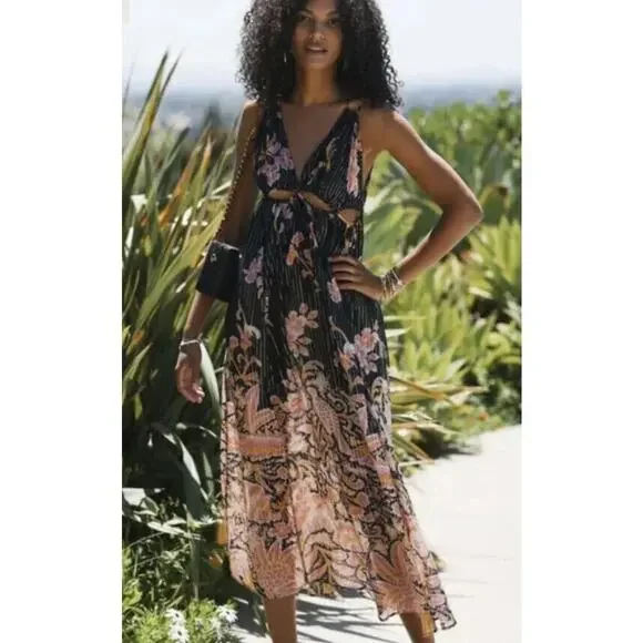 Anthropologie Cutout Cover-Up Maxi Dress L - Picture 1 of 5